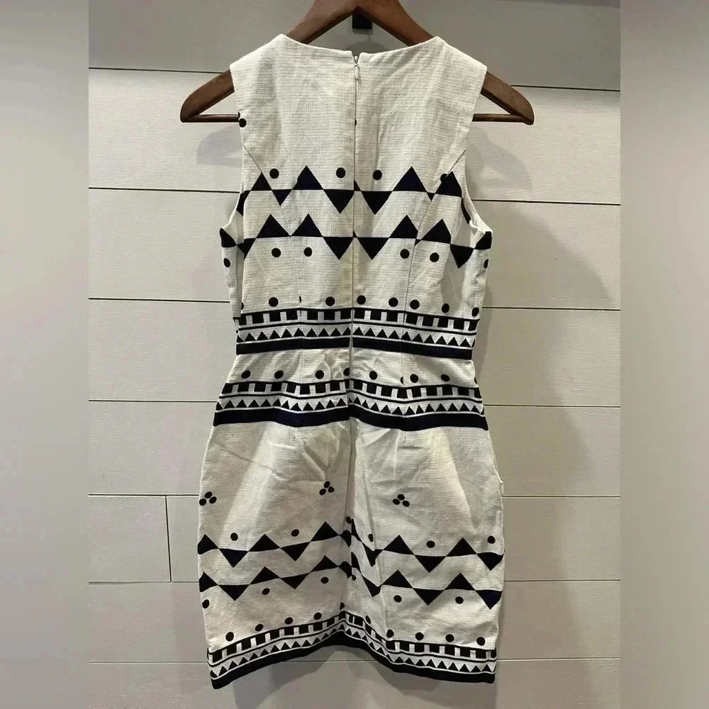 J. Crew White Geometric Dress- size 0